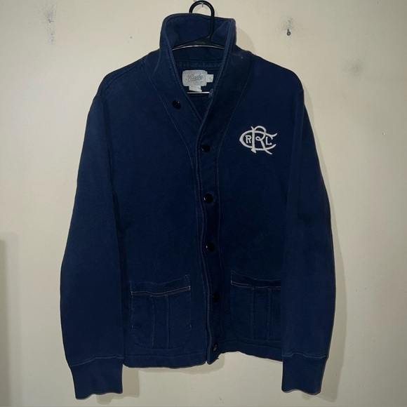 Ralph Lauren Double RL Sweaters - Ralph Lauren Rugby Button Sweater Women’s Small Blue